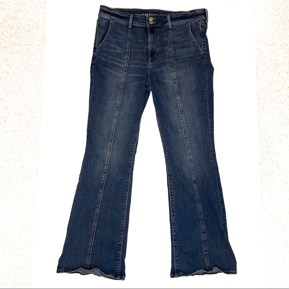 AE super stretch hi rise artist flare 18 LONG